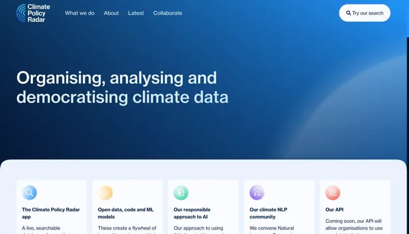 Climate Policy Radar screenshot