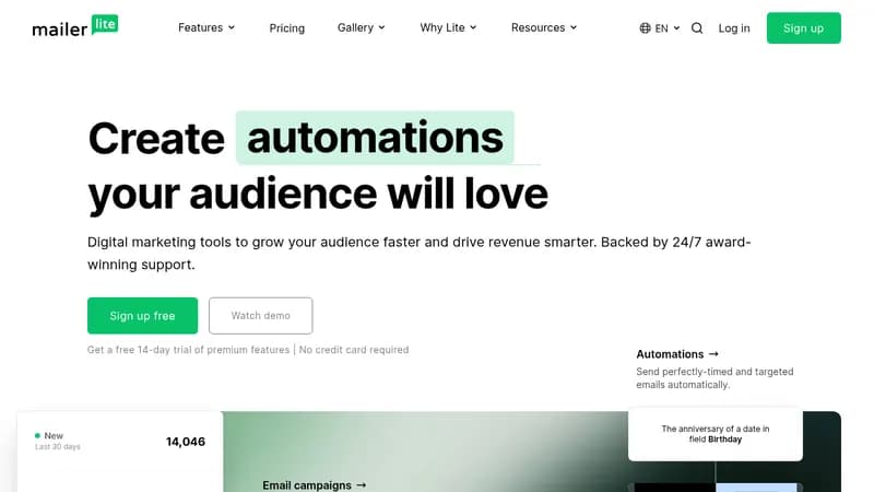 mailerlite website