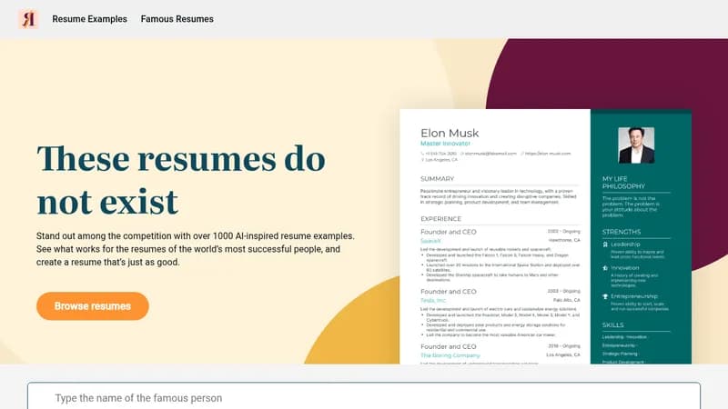 thisresumedoesnotexist website