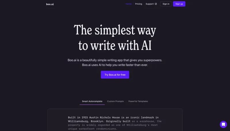 Boo.ai screenshot