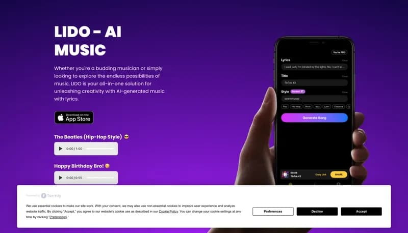LIDO - AI Music Generator screenshot