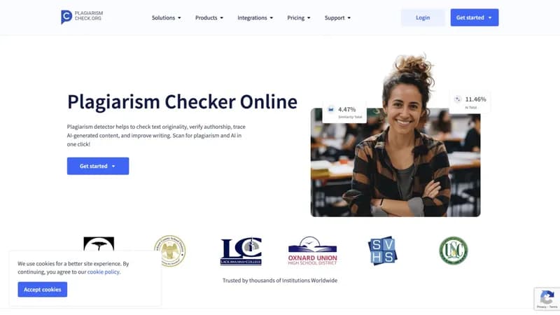 PlagiarismCheck.org screenshot