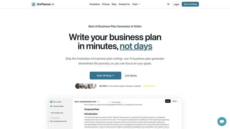 BizPlanner.AI screenshot