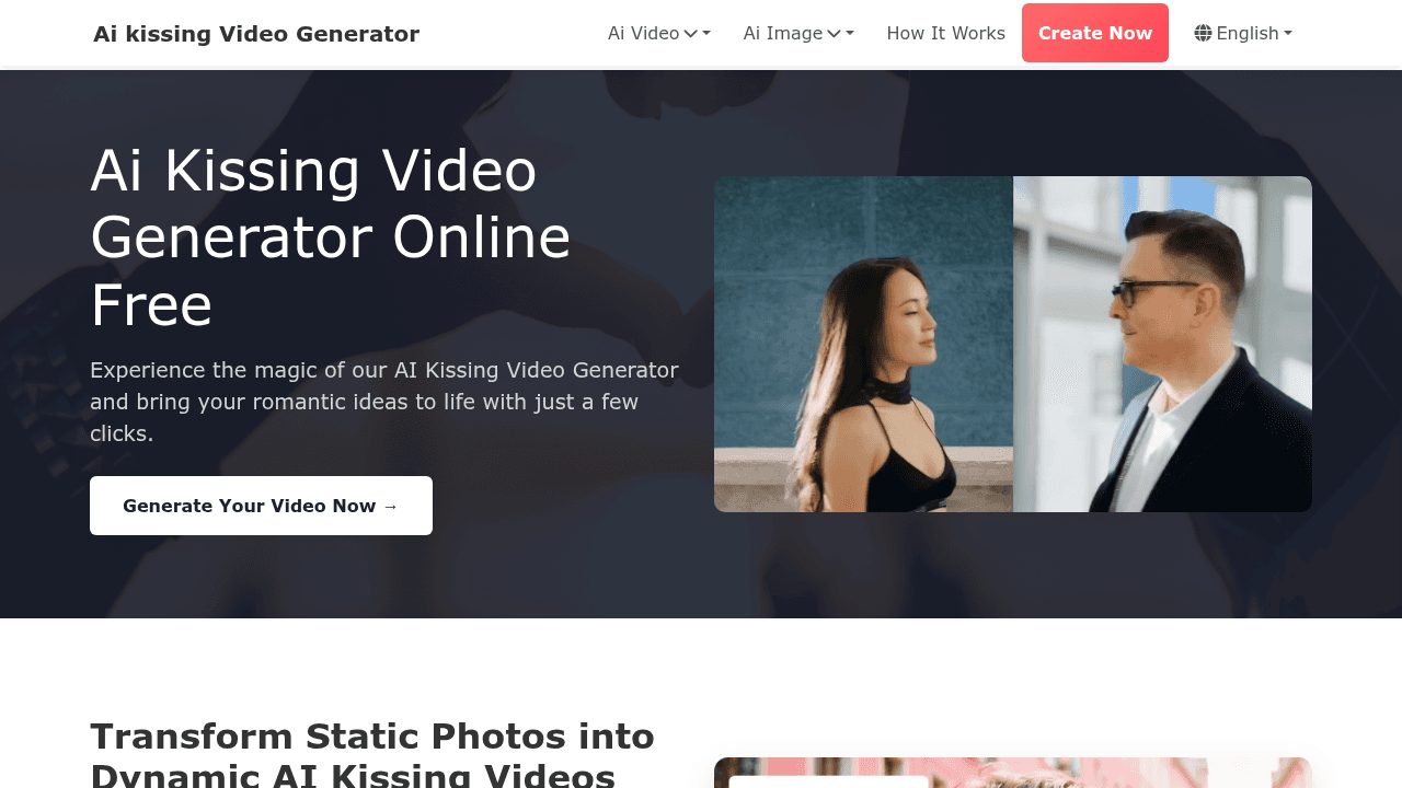 ai kissing video generator website