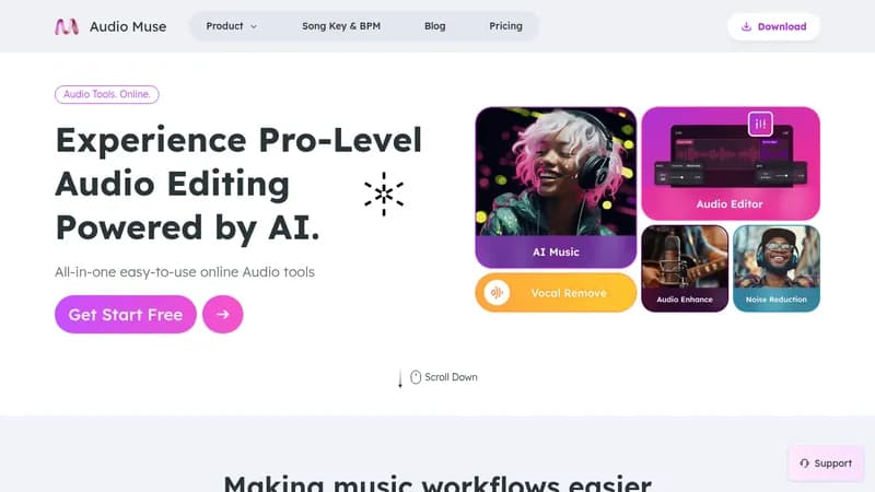 audio muse website