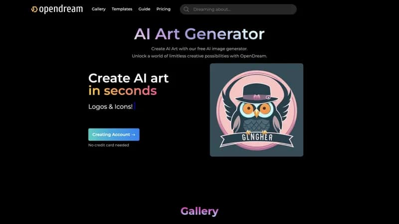 OpenDream AI Art Generator screenshot