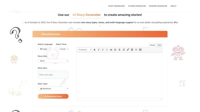 AI Story Generator screenshot