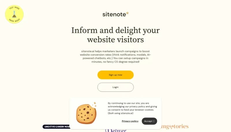 sitenote screenshot