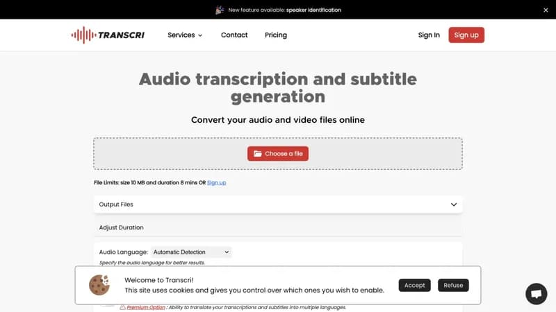Transcri screenshot