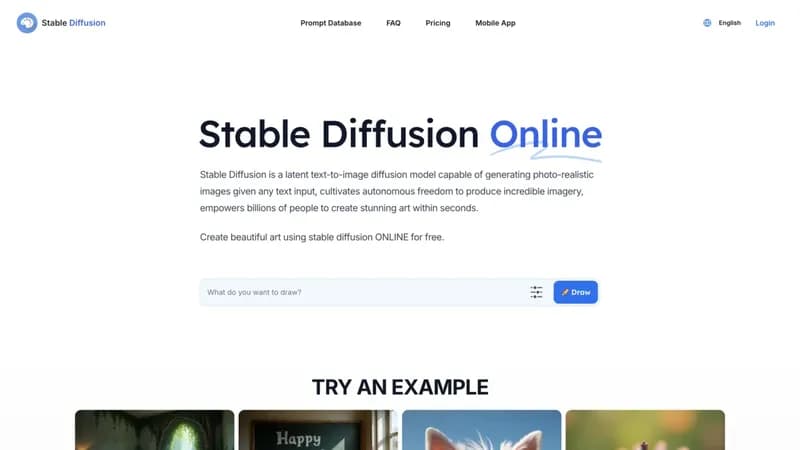 Stable Diffusion Online screenshot