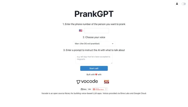 PrankGPT screenshot
