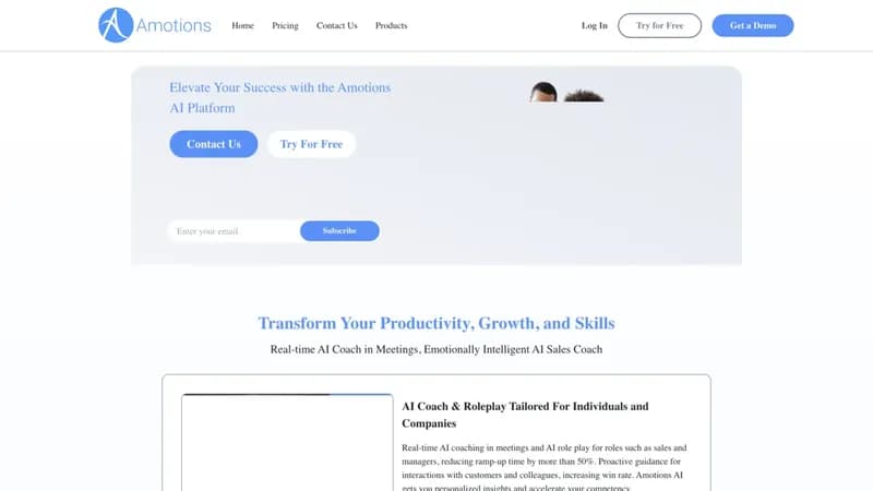 Amotions AI Platform screenshot