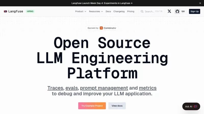 Langfuse screenshot