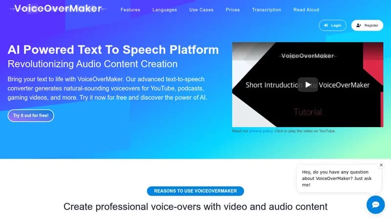 voiceovermaker website