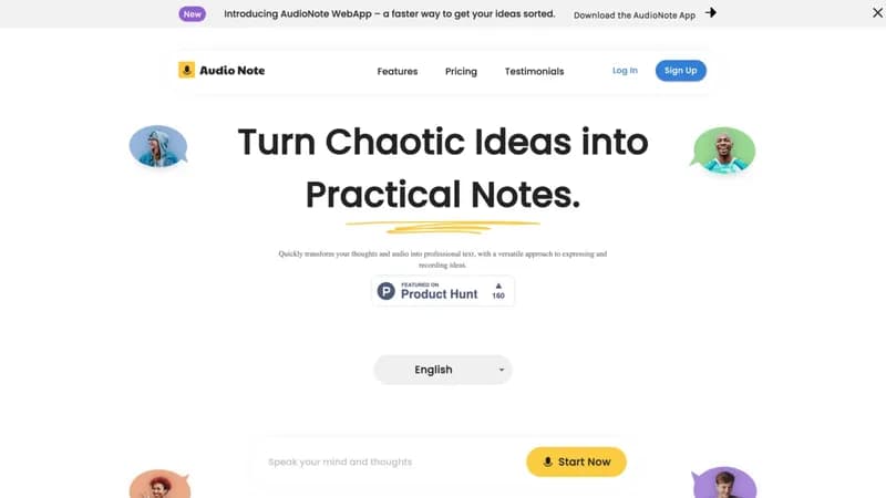 AudioNote WebApp screenshot