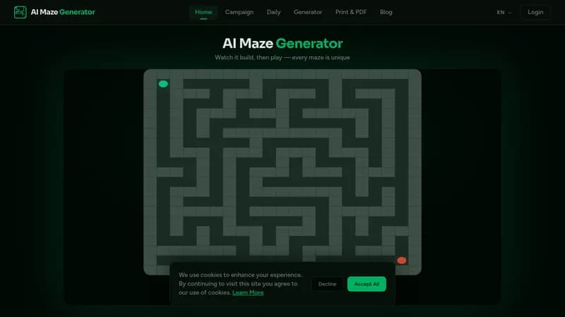 ai maze generator website
