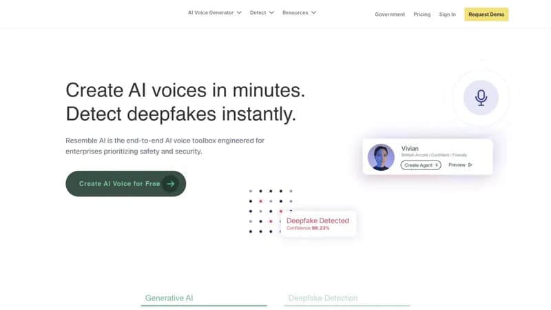 Resemble AI screenshot
