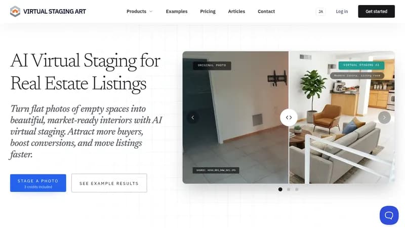 virtual staging art website
