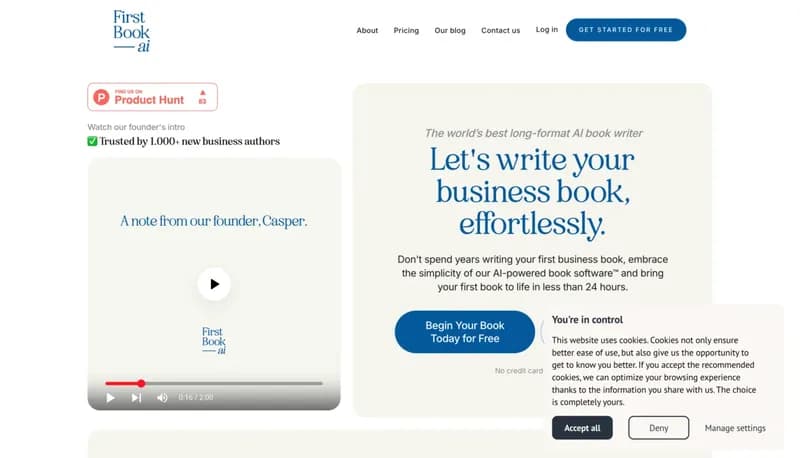 First Book AI screenshot