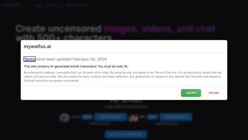 mywaifus.ai screenshot