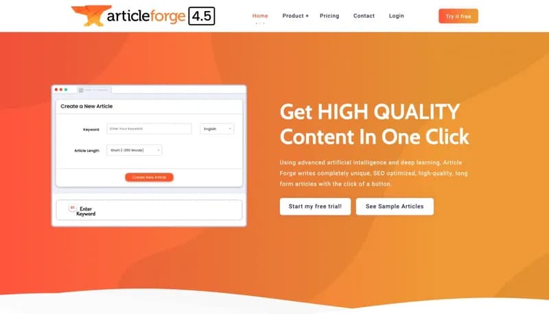 Article Forge screenshot