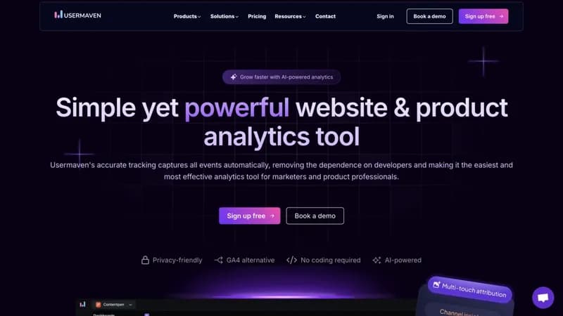 Usermaven screenshot
