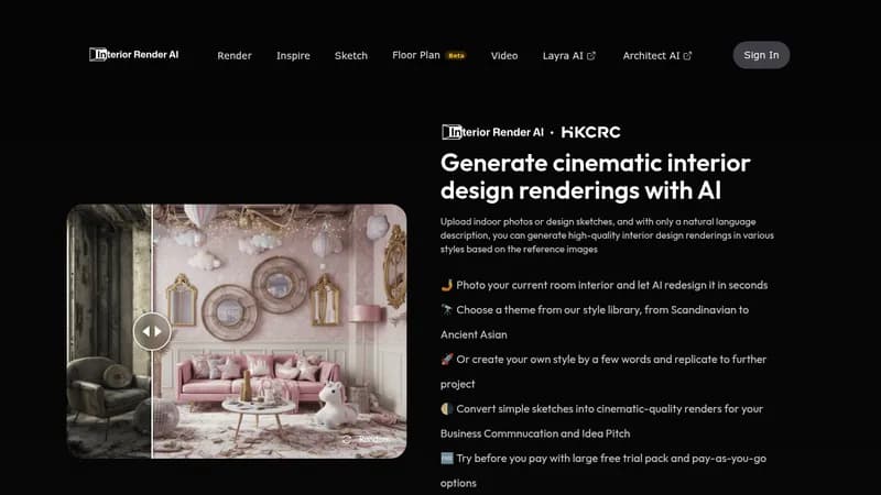 interior render ai website
