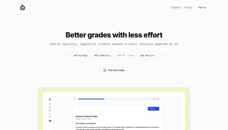 Alevels.ai screenshot