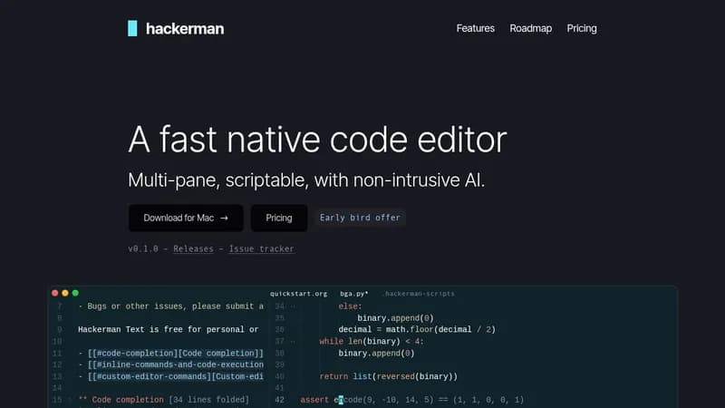 hackerman text website