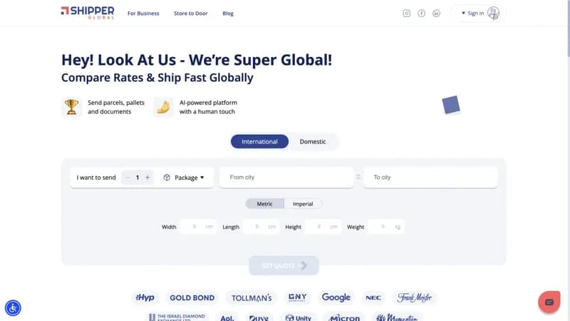 Shipper Global screenshot