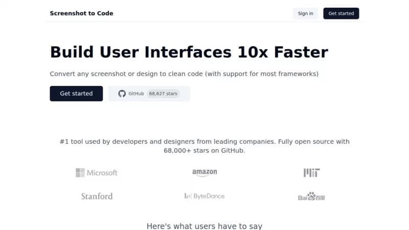 Screenshot to Code screenshot