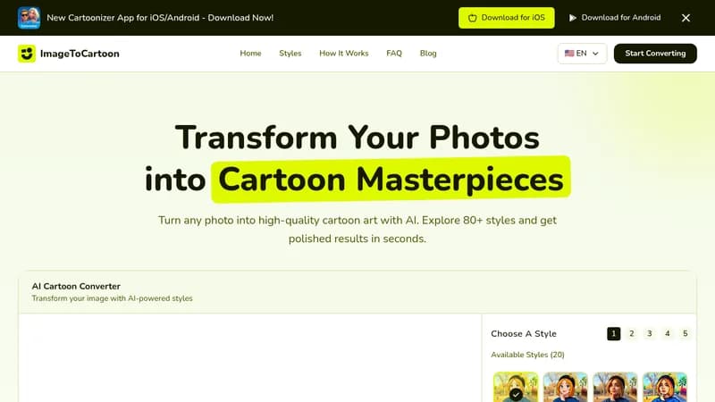 imagetocartoon website