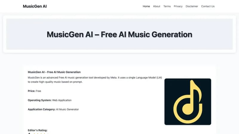 MusicGen AI screenshot