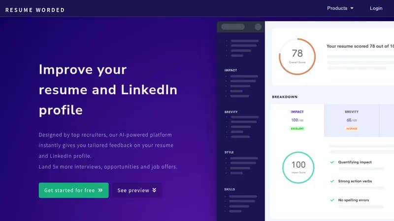 resume worded website