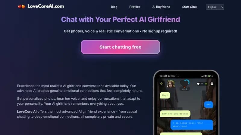 lovecore ai website