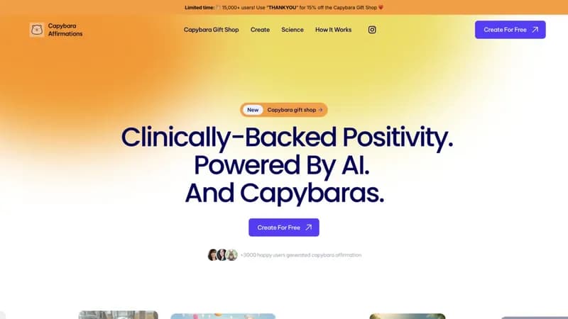 Capybara Affirmations AI screenshot