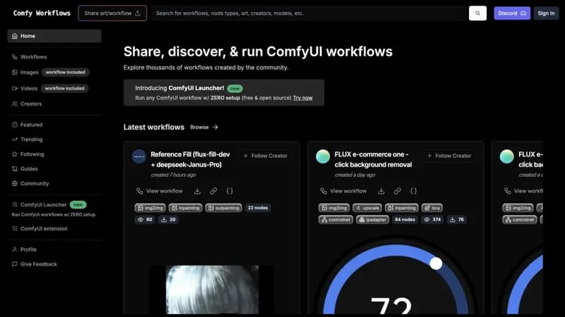 Comfy Workflows screenshot