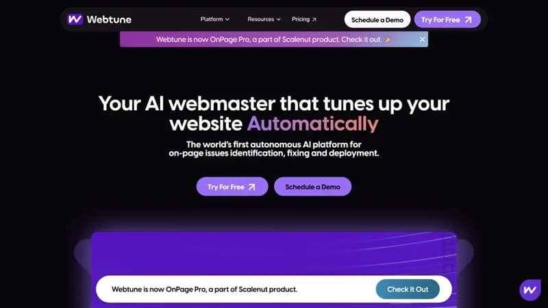 Webtune AI screenshot