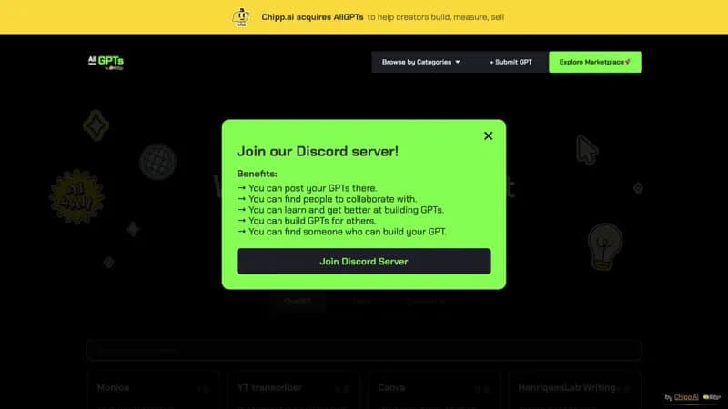 AllGPTs screenshot