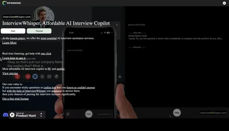InterviewWhisper screenshot