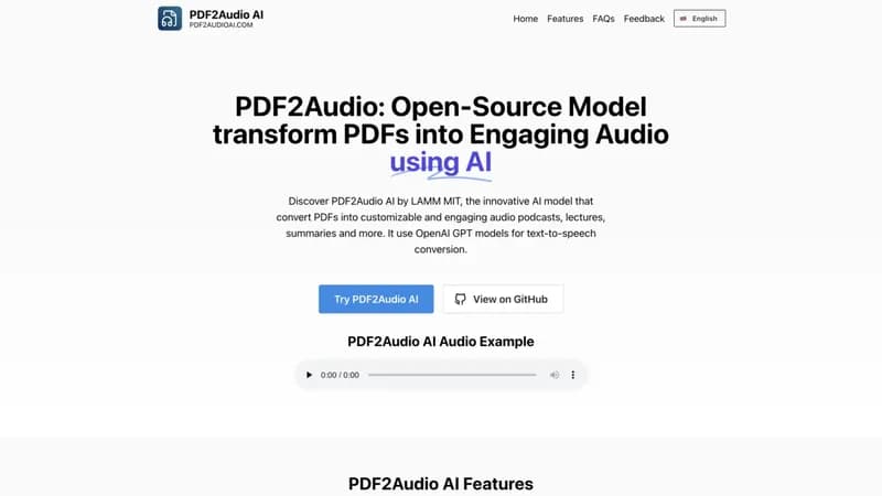 PDF2Audio screenshot