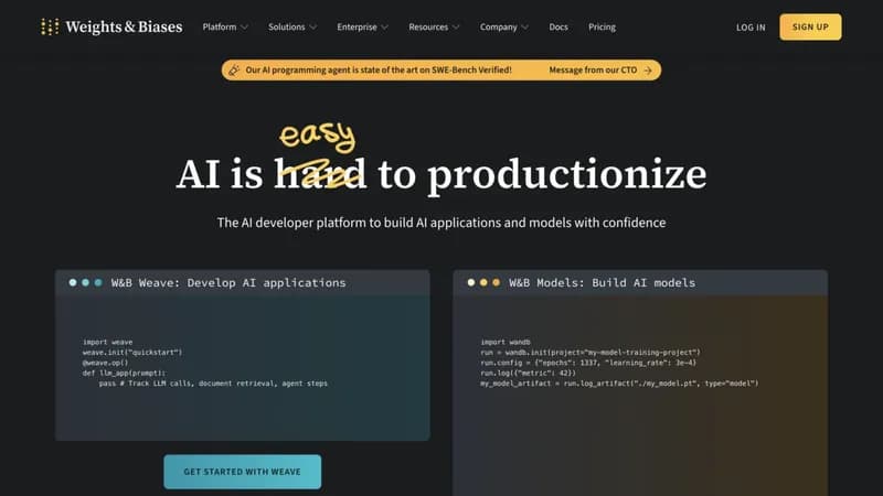 Weights & Biases screenshot