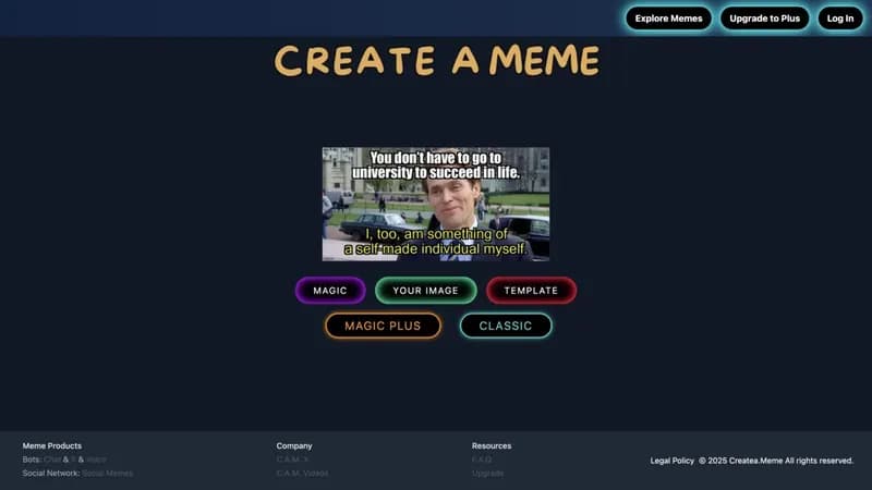 Create a Meme screenshot