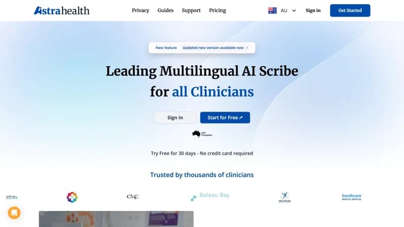 Astra Health AI screenshot