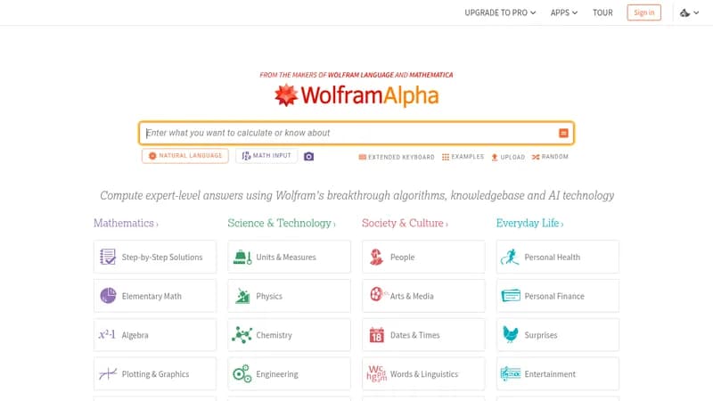 wolfram|alpha website