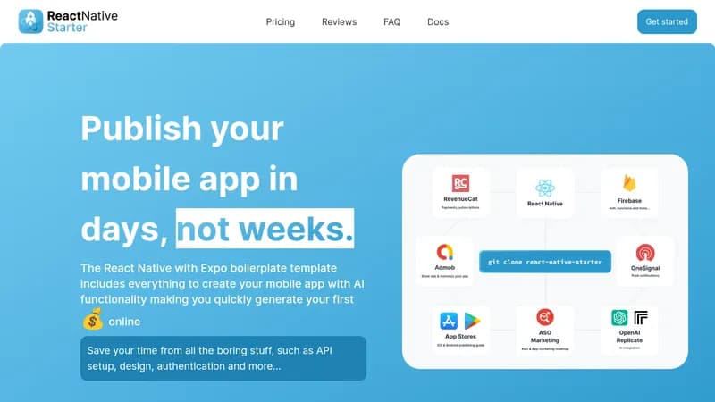 react native starter ai website