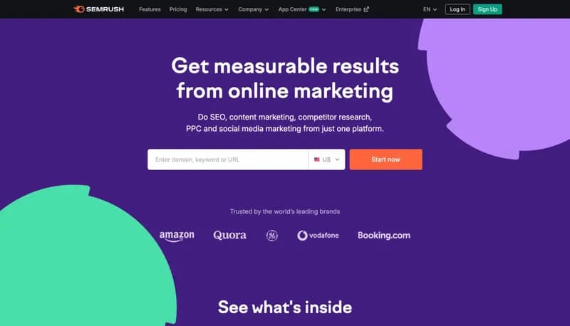 Semrush screenshot