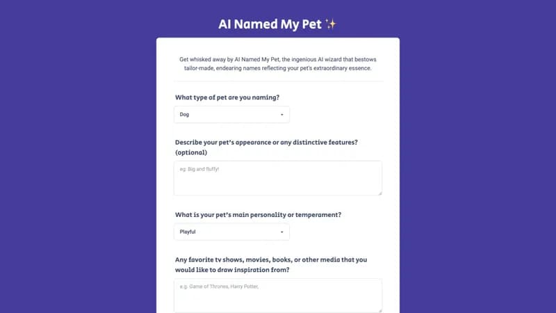 AI Named My Pet screenshot