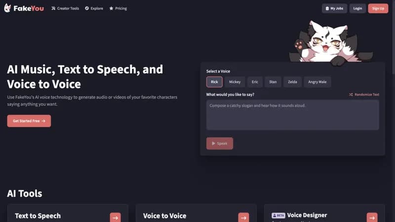 FakeYou screenshot
