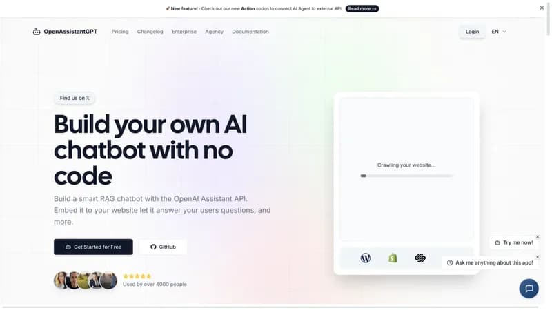 OpenAssistantGPT screenshot